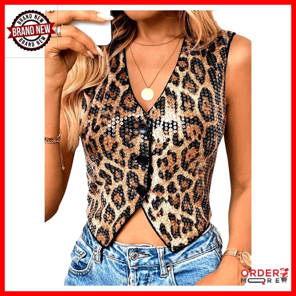 Sequin Tank Top Corset Y2K Sparkly V Neck Sleeveless Cropped Going Out Top